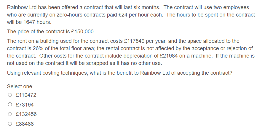accounting multiple choice question, choose only