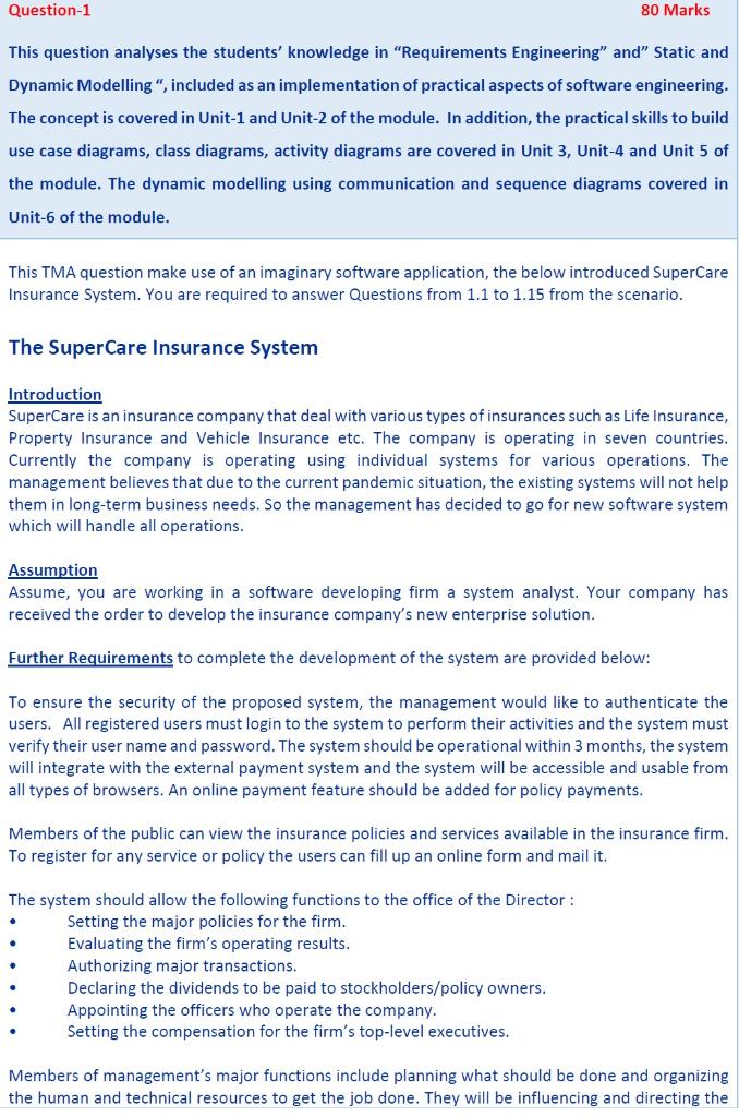 Question-1 80 Marks This question analyses the