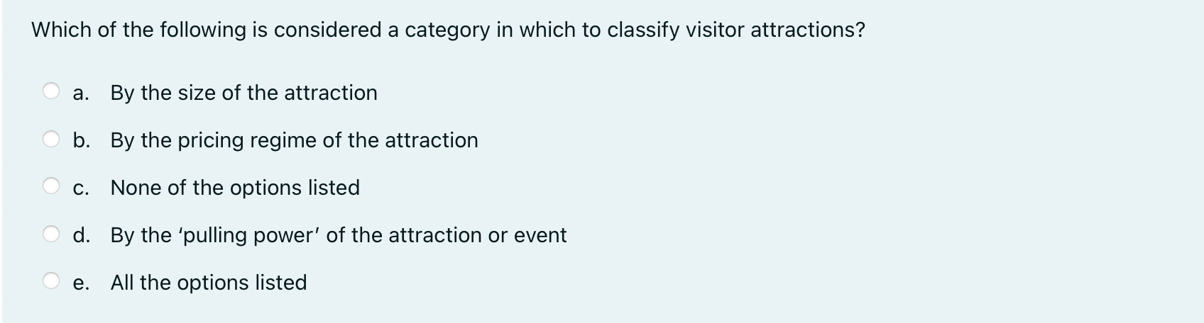 Which of the following is considered a category