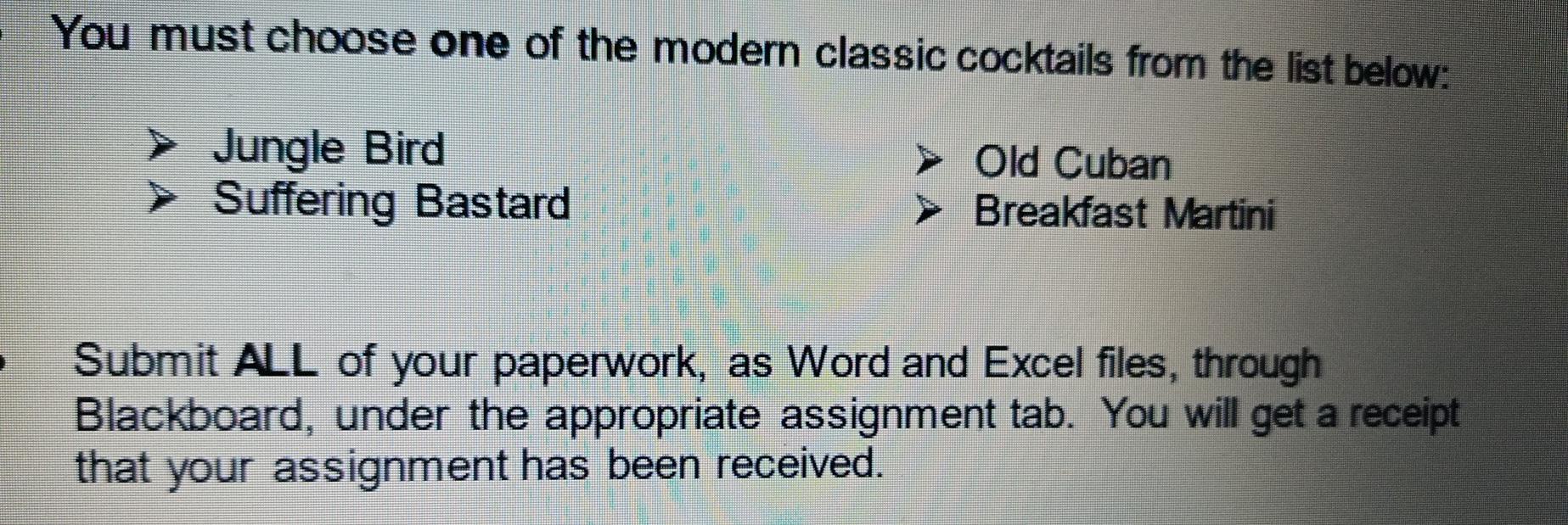 You must choose one of the modern classic