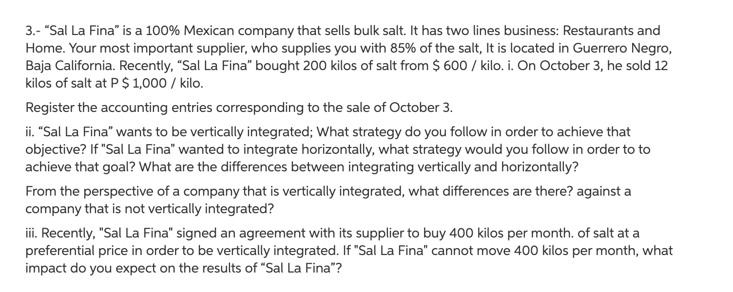 3.- Sal La Fina is a 100% Mexican company that