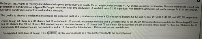 need help example steps McBurger, Inc., wants to