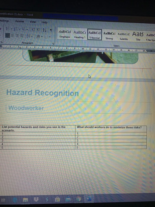 ns.docx - Word Review View Help | | . et Emphasis