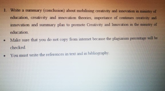1. Write a summary (conclusion) about mobilising