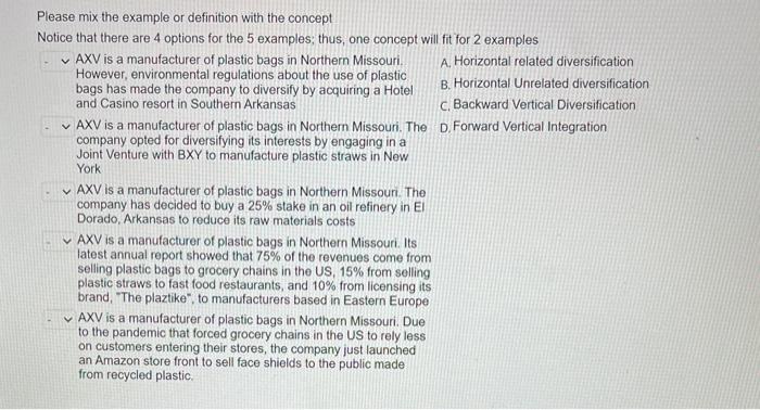 Please mix the example or definition with the