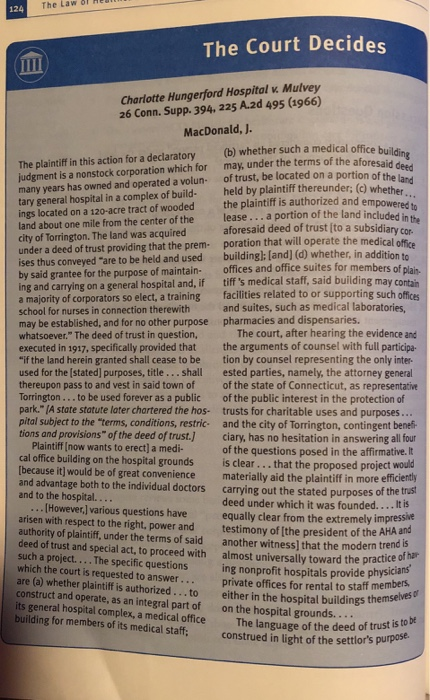 124 The Law (b) whether such a medical office