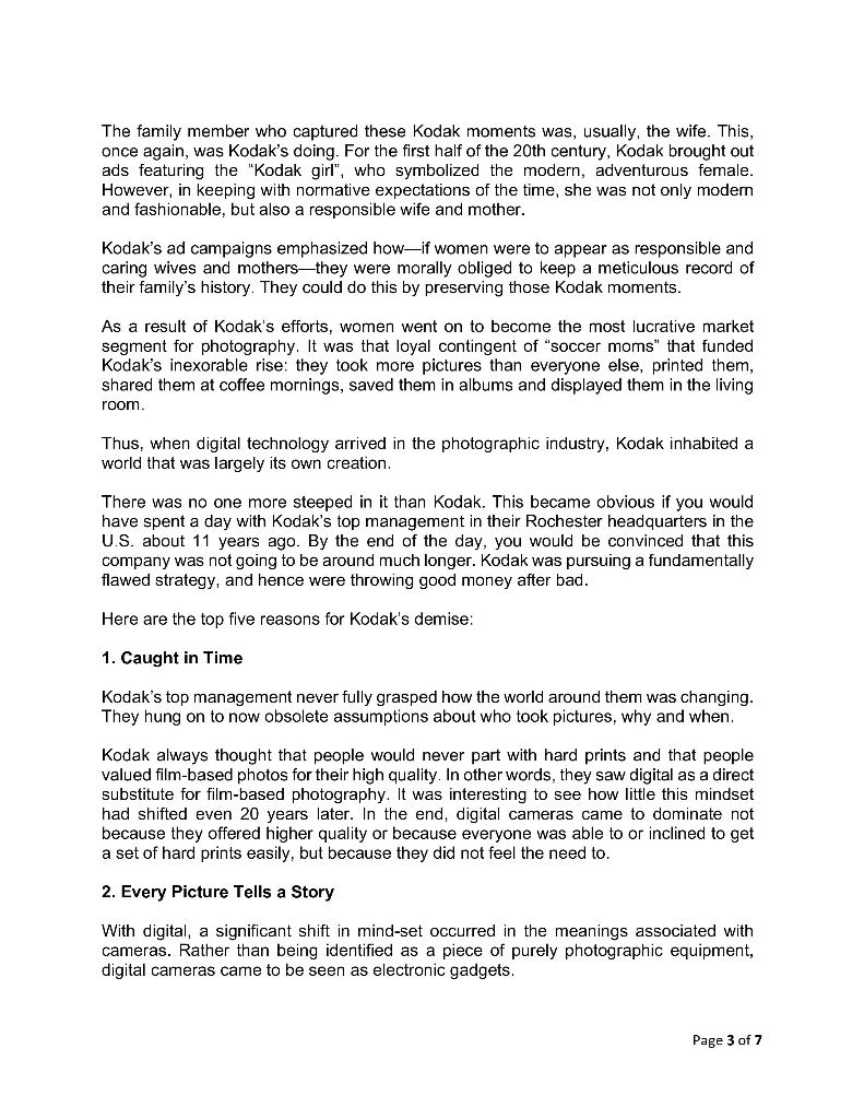 The Demise of Kodak Adapted from the Kodak