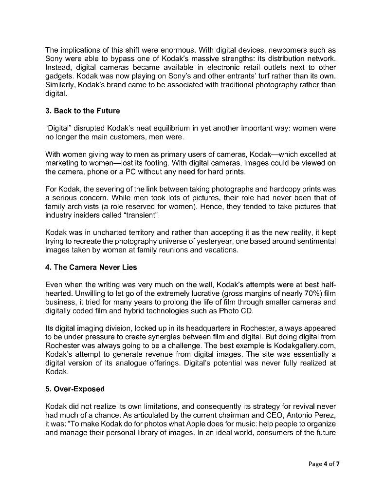 The Demise of Kodak Adapted from the Kodak