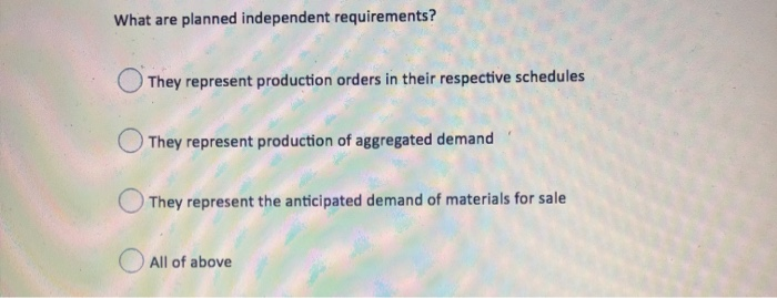 What are planned independent requirements? They