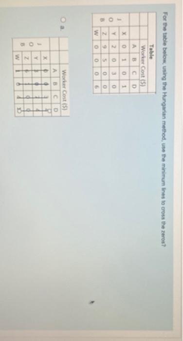 12, pt1 13) 14) 16) 17) 15) For the table below,