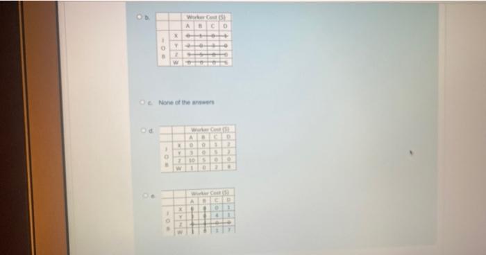 12, pt1 13) 14) 16) 17) 15) For the table below,