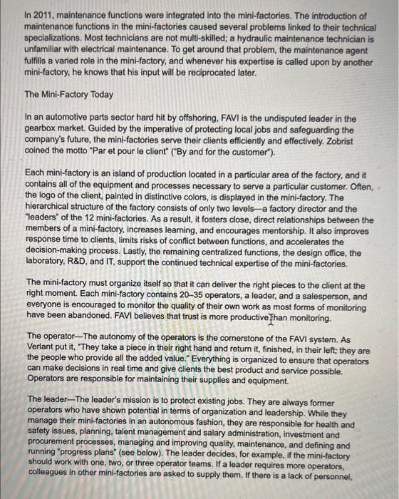 Please read the case and answer the questions