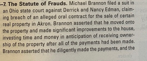 --7. The Statute of Frauds. Michael Brannon filed