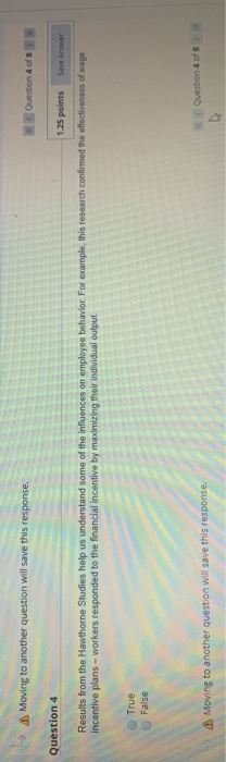 > A Moving to another question will save this