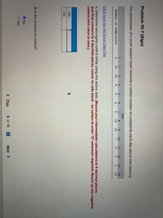 Problem 10-7 (Algo) The postmaster of a small