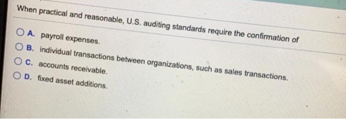 When practical and reasonable, U.S. auditing