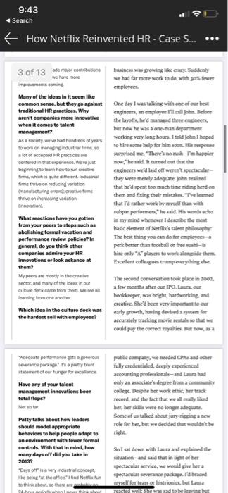 Nextflix Selection and recruitment case study