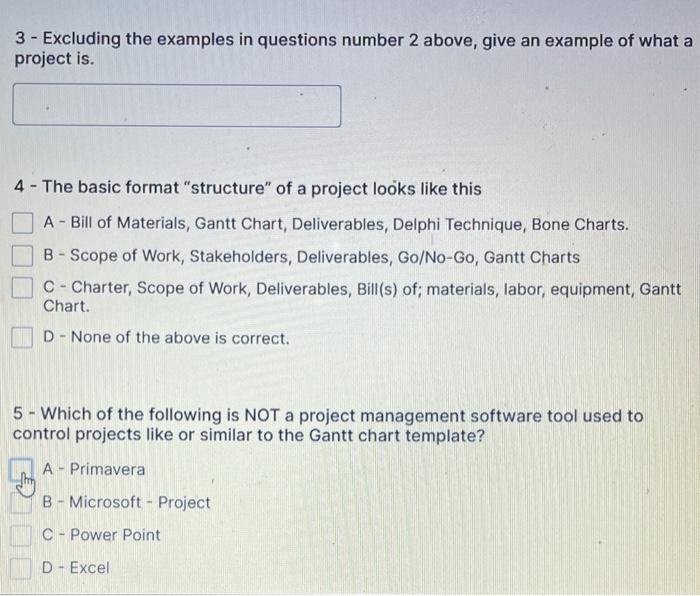 3 - Excluding the examples in questions number 2
