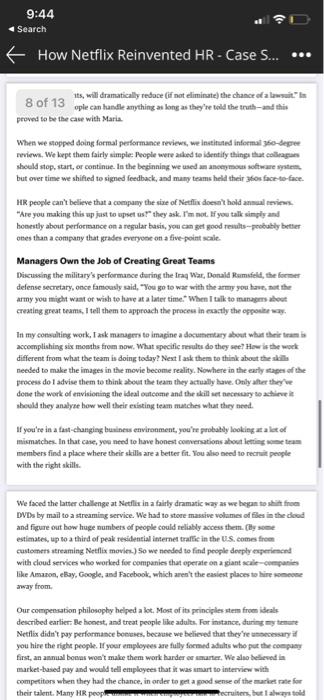 Nextflix Selection and recruitment case study