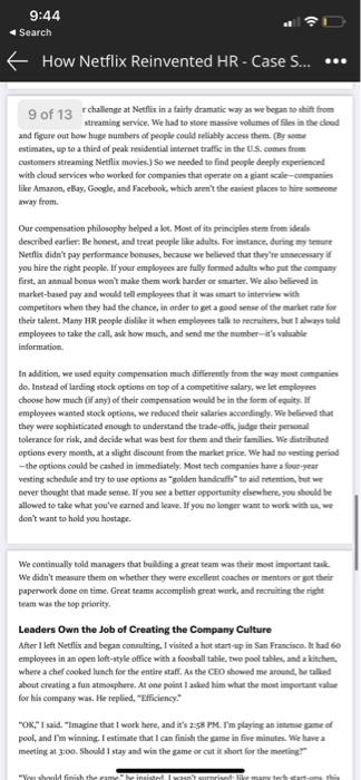 Nextflix Selection and recruitment case study