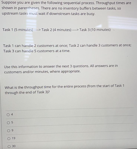 Suppose you are given the following sequential