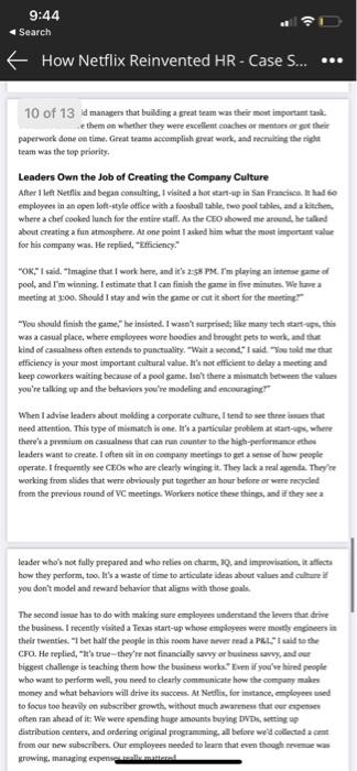 Nextflix Selection and recruitment case study