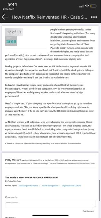 Nextflix Selection and recruitment case study