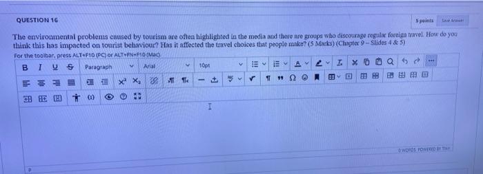 short answer please QUESTION 16 points The