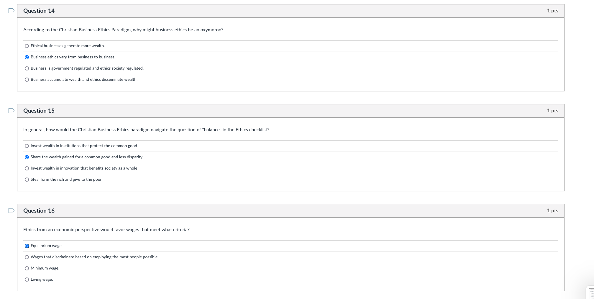 Question 1 1 pts What do morals have to do with