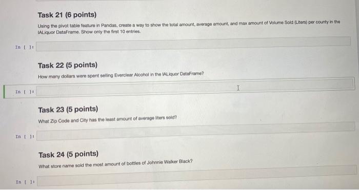 Task 21 (6 points) Using the pivot table feature