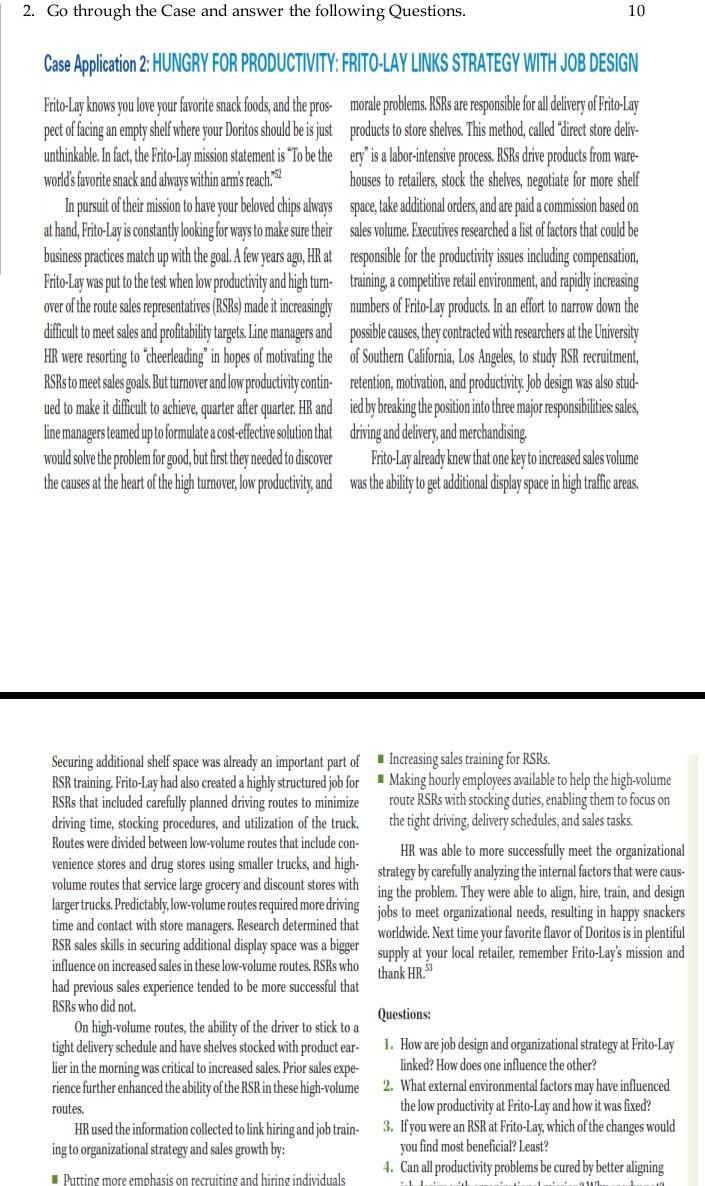 ASAP 2. Go through the Case and answer the