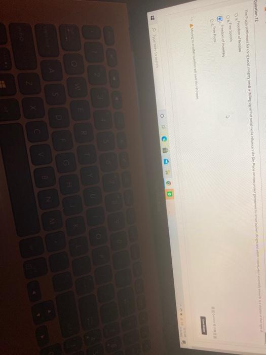 Question 12 The Prada element for sine stands