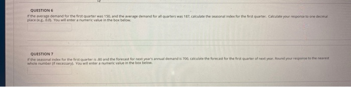 QUESTION If the average demand for the first