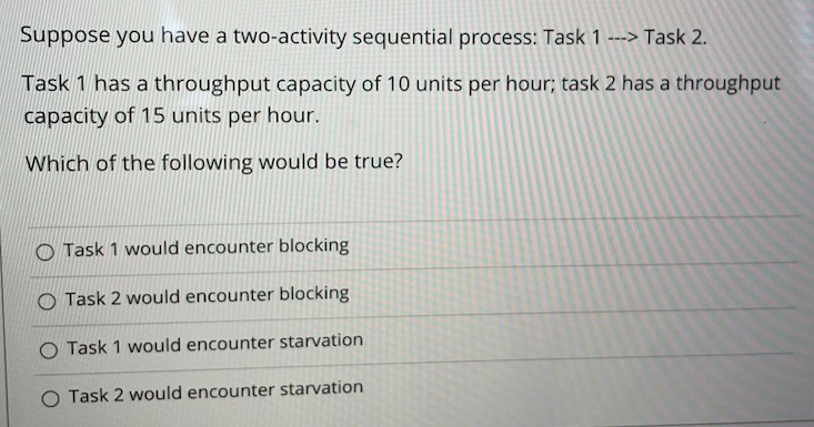 Suppose you have a two-activity sequential