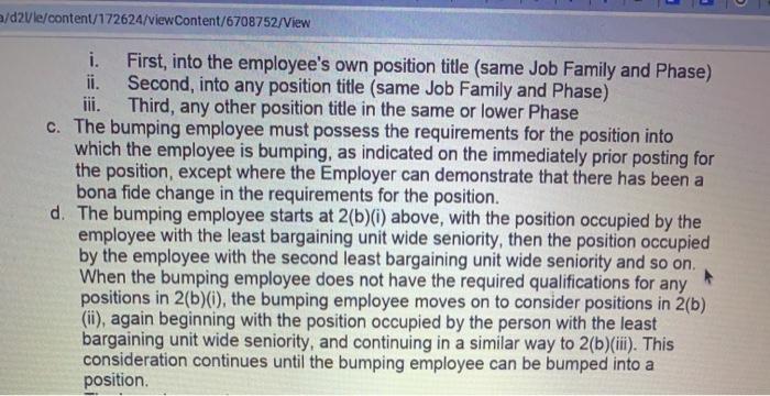 Examine specific language for the following