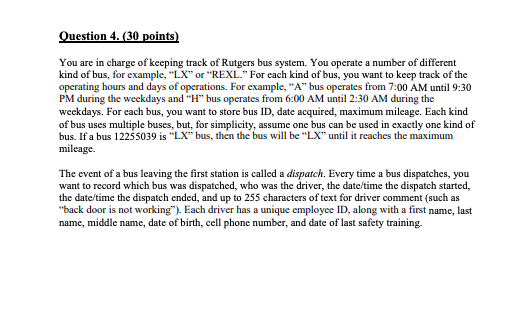 Create an Entity Diagram and write a database