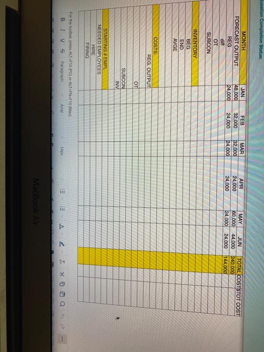Question 1 CHASE STRATEGY - OT/SUB BEGINNING INV