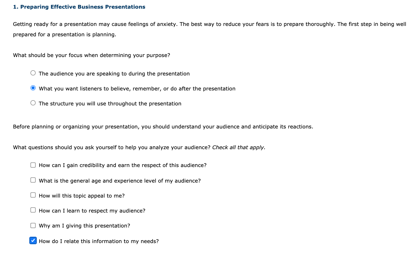 1. Preparing Effective Business Presentations