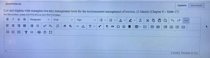 SV Anter QUESTION 24 2 points List and explain