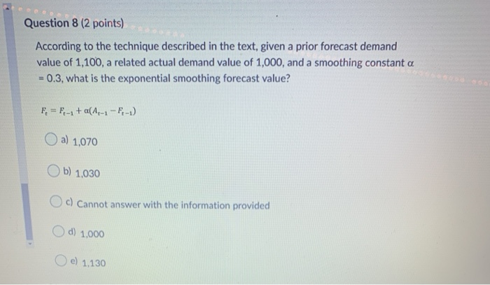 Question 8 (2 points) According to the technique