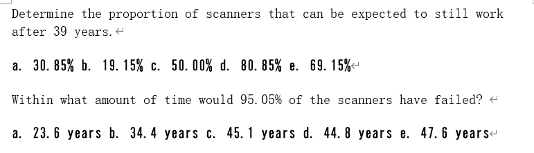 The report contains a section on equipment