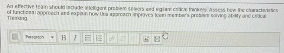 An effective team should include intelligent