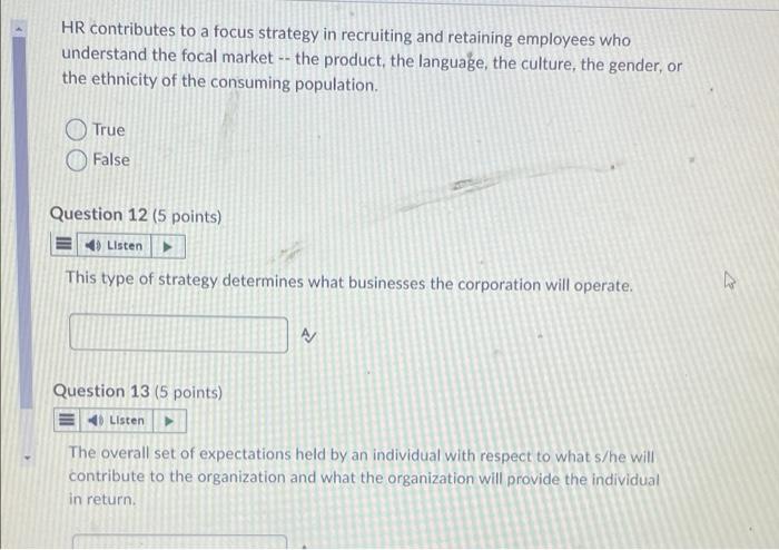 HR contributes to a focus strategy in recruiting