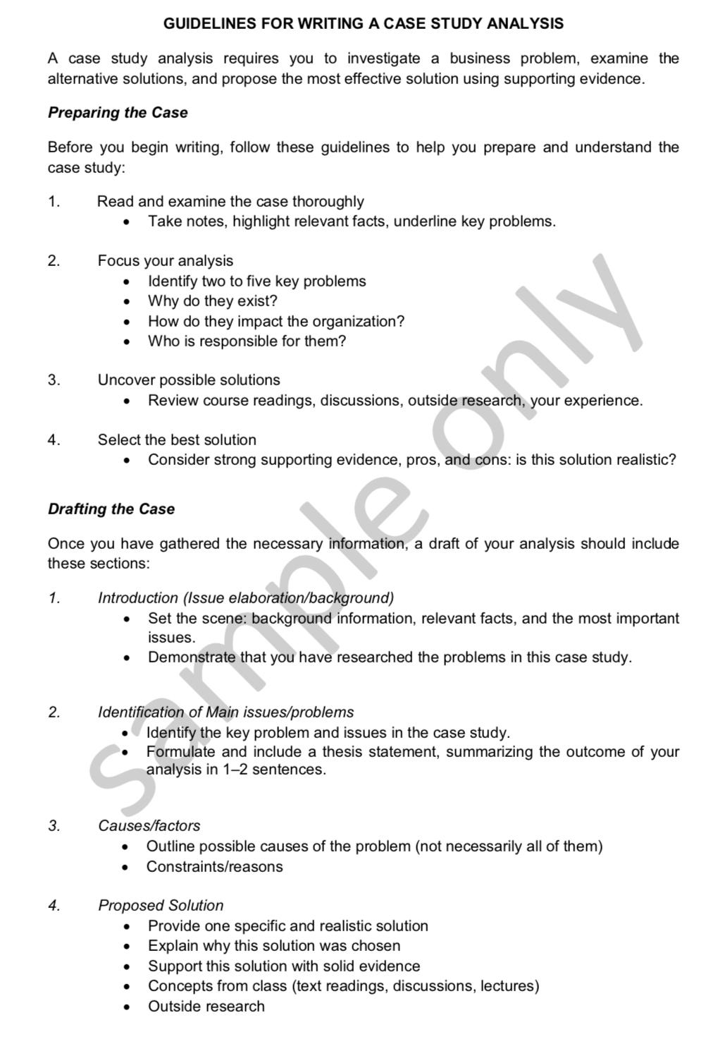 INSTRUCTION Based on the case study below, you