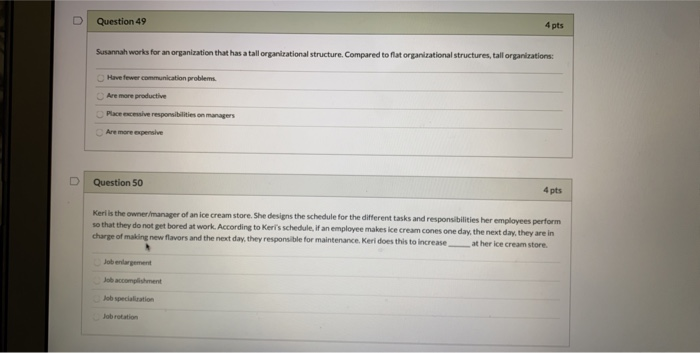 do all please D Question 49 4 pts Susannah works