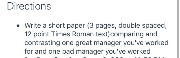 Directions Write a short paper (3 pages, double