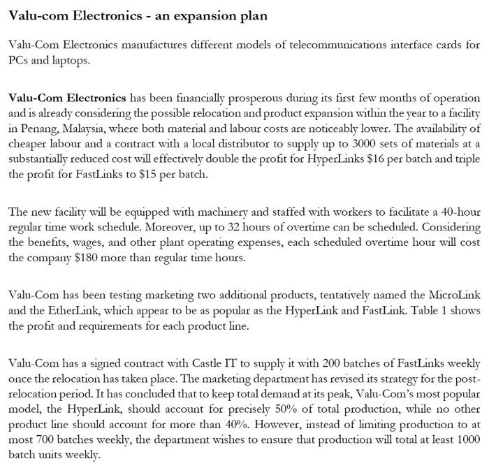 Valu-com Electronics - an expansion plan Valu-Com