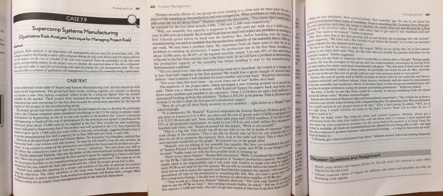 This is a Project Management Assigment and