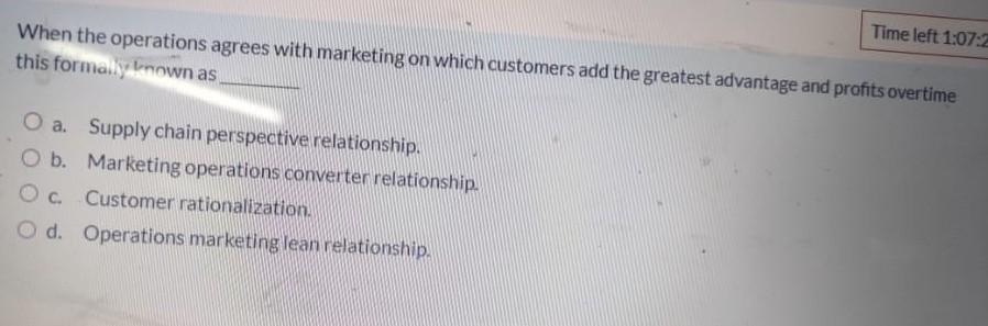 Time left 1:0 When the customer provides a