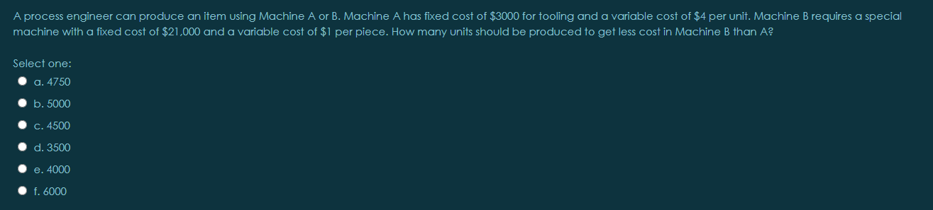 A process engineer can produce an item using